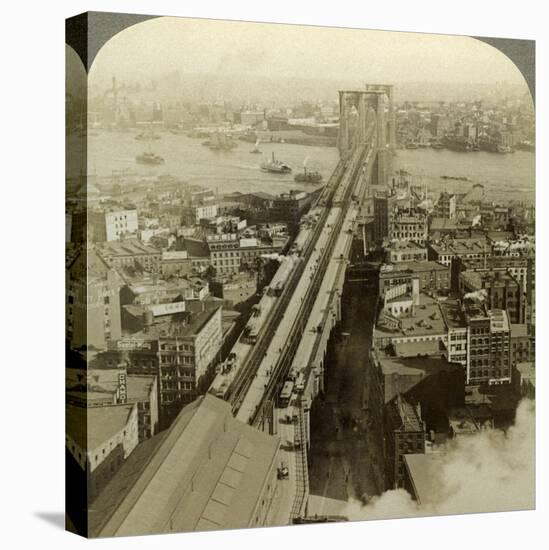 Brooklyn Bridge, New York, USA-Underwood & Underwood-Stretched Canvas