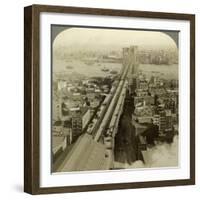 Brooklyn Bridge, New York, USA-Underwood & Underwood-Framed Photographic Print