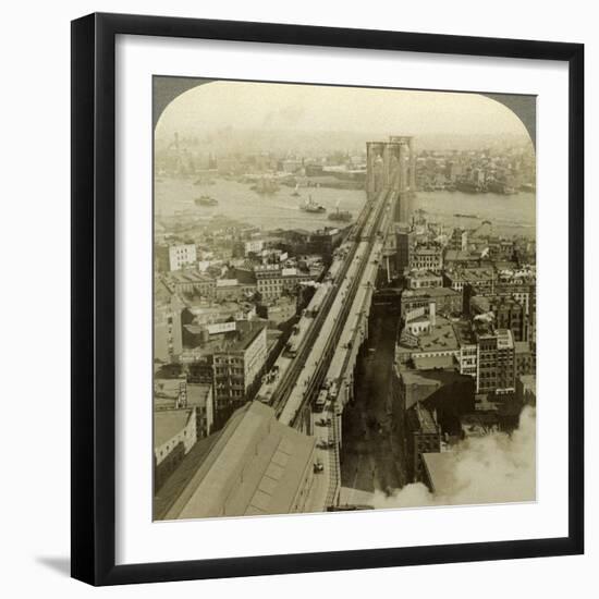 Brooklyn Bridge, New York, USA-Underwood & Underwood-Framed Photographic Print