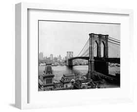 Brooklyn Bridge Over East River and Surrounding Area-null-Framed Premium Photographic Print