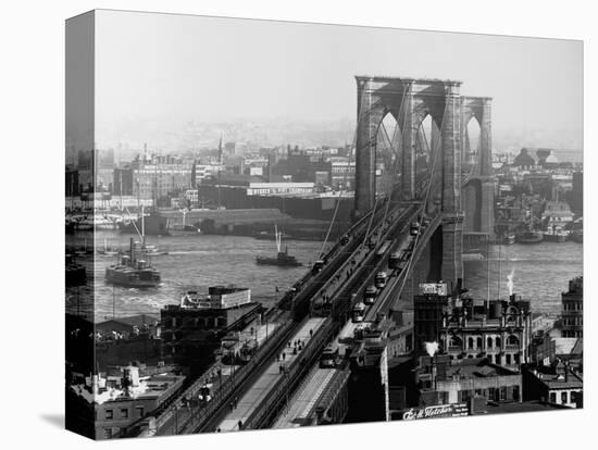 Brooklyn Bridge over East River and Surrounding Area-A. Loeffler-Stretched Canvas