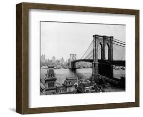 Brooklyn Bridge Over East River and Surrounding Area-null-Framed Photographic Print