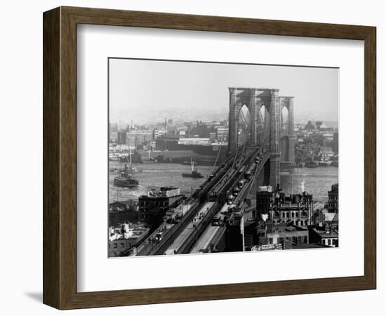 Brooklyn Bridge over East River and Surrounding Area-A. Loeffler-Framed Photographic Print