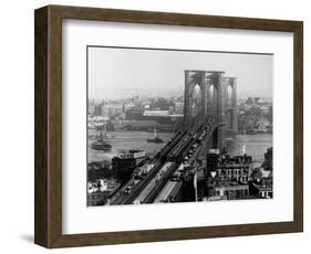 Brooklyn Bridge over East River and Surrounding Area-A. Loeffler-Framed Photographic Print