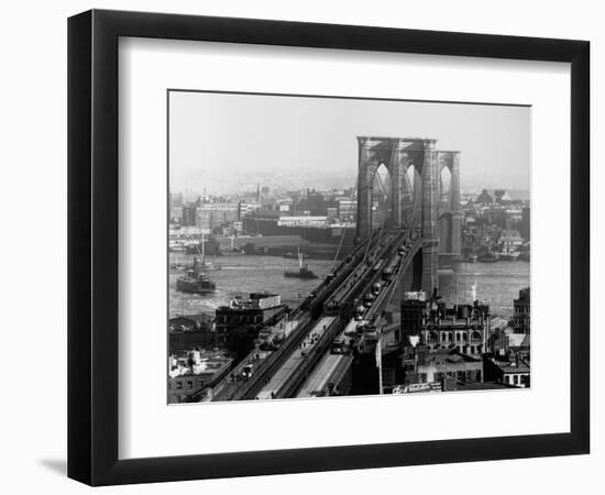 Brooklyn Bridge over East River and Surrounding Area-A. Loeffler-Framed Photographic Print