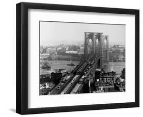 Brooklyn Bridge over East River and Surrounding Area-A. Loeffler-Framed Photographic Print