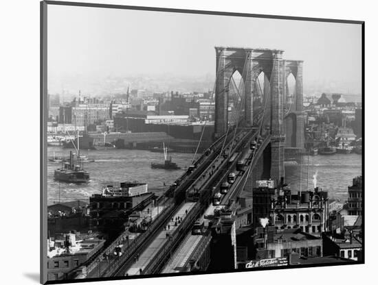 Brooklyn Bridge over East River and Surrounding Area-A. Loeffler-Mounted Photographic Print