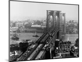 Brooklyn Bridge over East River and Surrounding Area-A. Loeffler-Mounted Photographic Print