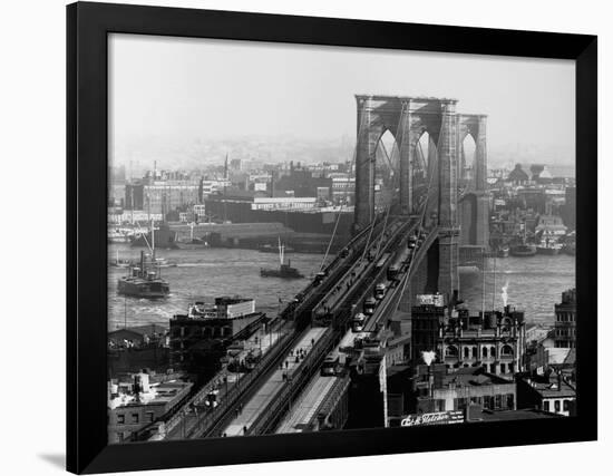 Brooklyn Bridge over East River and Surrounding Area-A. Loeffler-Framed Photographic Print