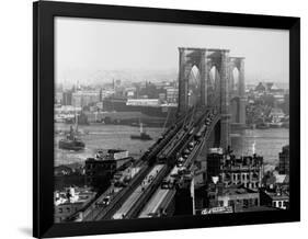 Brooklyn Bridge over East River and Surrounding Area-A. Loeffler-Framed Photographic Print