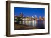 Brooklyn Bridge over East River, Lower Manhattan Skyline-Alan Copson-Framed Photographic Print