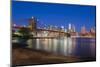 Brooklyn Bridge over East River, Lower Manhattan Skyline-Alan Copson-Mounted Photographic Print