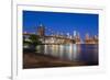 Brooklyn Bridge over East River, Lower Manhattan Skyline-Alan Copson-Framed Photographic Print