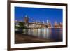 Brooklyn Bridge over East River, Lower Manhattan Skyline-Alan Copson-Framed Photographic Print