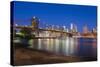 Brooklyn Bridge over East River, Lower Manhattan Skyline-Alan Copson-Stretched Canvas