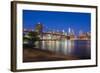 Brooklyn Bridge over East River, Lower Manhattan Skyline-Alan Copson-Framed Photographic Print