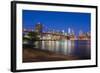 Brooklyn Bridge over East River, Lower Manhattan Skyline-Alan Copson-Framed Photographic Print