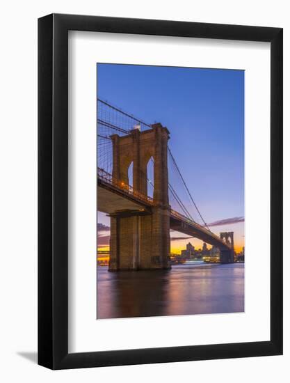 Brooklyn Bridge over East River, New York, United States of America, North America-Alan Copson-Framed Photographic Print