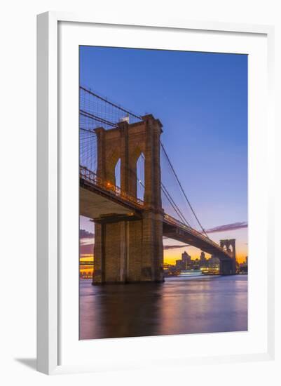 Brooklyn Bridge over East River, New York, United States of America, North America-Alan Copson-Framed Photographic Print