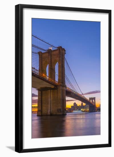 Brooklyn Bridge over East River, New York, United States of America, North America-Alan Copson-Framed Photographic Print