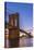 Brooklyn Bridge over East River, New York, United States of America, North America-Alan Copson-Stretched Canvas