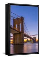 Brooklyn Bridge over East River, New York, United States of America, North America-Alan Copson-Framed Stretched Canvas