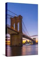 Brooklyn Bridge over East River, New York, United States of America, North America-Alan Copson-Stretched Canvas