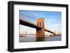 Brooklyn Bridge over East River Viewed from New York City Lower Manhattan Waterfront at Sunset.-Songquan Deng-Framed Photographic Print