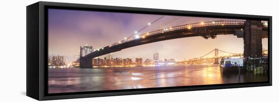 Brooklyn Bridge Pano 1-Moises Levy-Framed Stretched Canvas