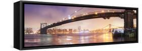 Brooklyn Bridge Pano 1-Moises Levy-Framed Stretched Canvas