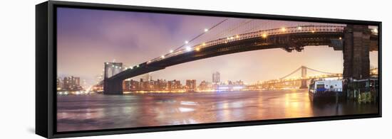 Brooklyn Bridge Pano 1-Moises Levy-Framed Stretched Canvas