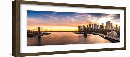 Brooklyn Bridge Panorama at Sunset-null-Framed Photographic Print