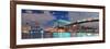 Brooklyn Bridge Panorama over East River at Night in New York City Manhattan with Lights and Reflec-Songquan Deng-Framed Photographic Print