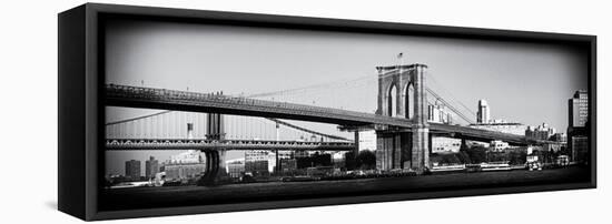 Brooklyn Bridge - Panoramic Lanscape - Manhattan - New York City - United States-Philippe Hugonnard-Framed Stretched Canvas