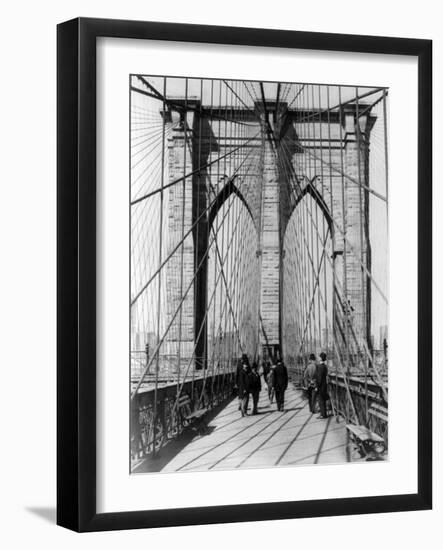 Brooklyn Bridge Promenade, 1898-Science Source-Framed Giclee Print