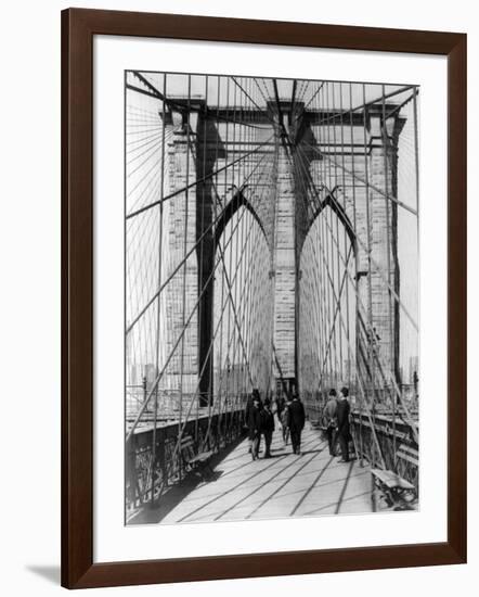 Brooklyn Bridge Promenade, 1898-Science Source-Framed Giclee Print