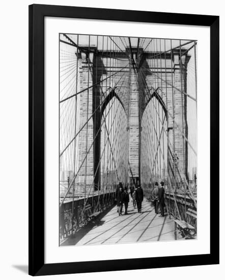 Brooklyn Bridge Promenade, 1898-Science Source-Framed Giclee Print