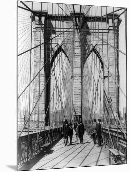 Brooklyn Bridge Promenade, 1898-Science Source-Mounted Giclee Print