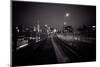 Brooklyn Bridge, rainy evening, skyscrapers and skyline of Manhattan, New York, USA-Andrea Lang-Mounted Photographic Print