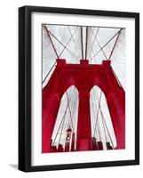 Brooklyn Bridge Red-null-Framed Giclee Print