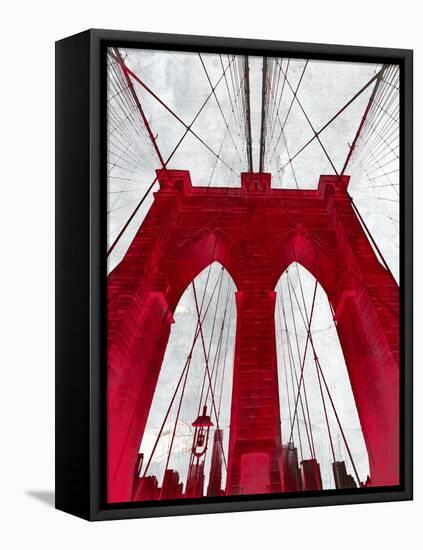 Brooklyn Bridge Red-null-Framed Stretched Canvas