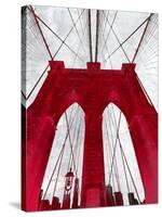 Brooklyn Bridge Red-null-Stretched Canvas