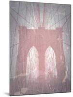 Brooklyn Bridge Red-NaxArt-Mounted Art Print