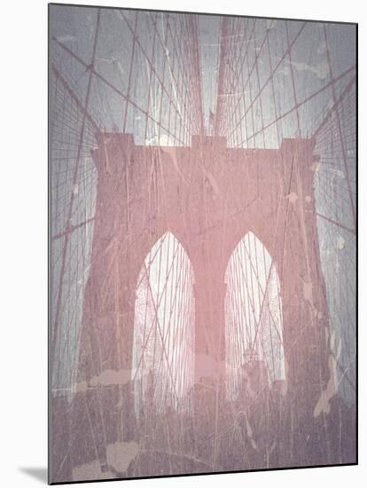 Brooklyn Bridge Red-NaxArt-Mounted Art Print