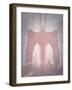 Brooklyn Bridge Red-NaxArt-Framed Art Print
