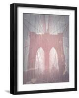 Brooklyn Bridge Red-NaxArt-Framed Art Print