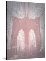 Brooklyn Bridge Red-NaxArt-Stretched Canvas