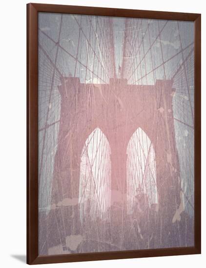 Brooklyn Bridge Red-NaxArt-Framed Art Print