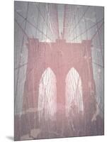 Brooklyn Bridge Red-NaxArt-Mounted Art Print