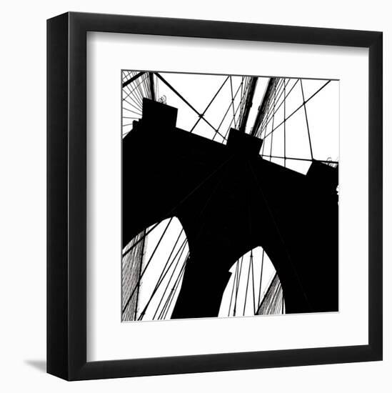 Brooklyn Bridge Silhouette (detail)-Erin Clark-Framed Art Print